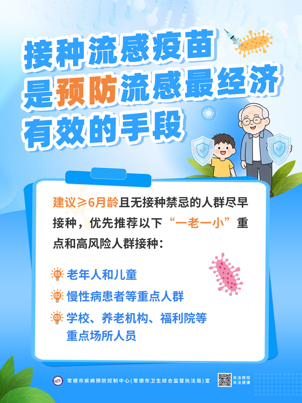 接种流感图文海报